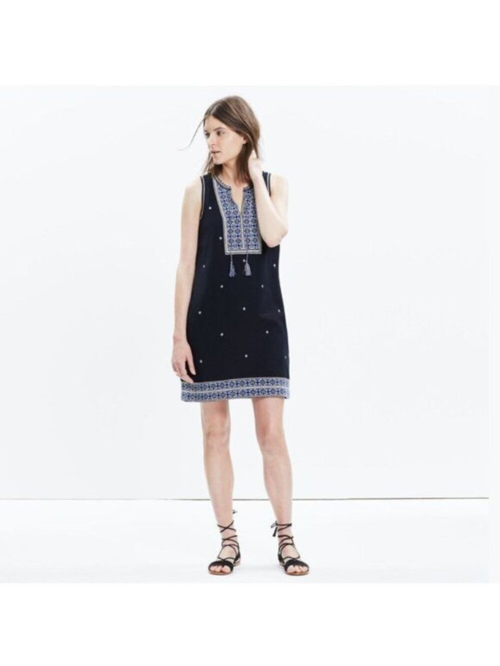 MADEWELL Embroidered Cotton Suncoast Dress - 8